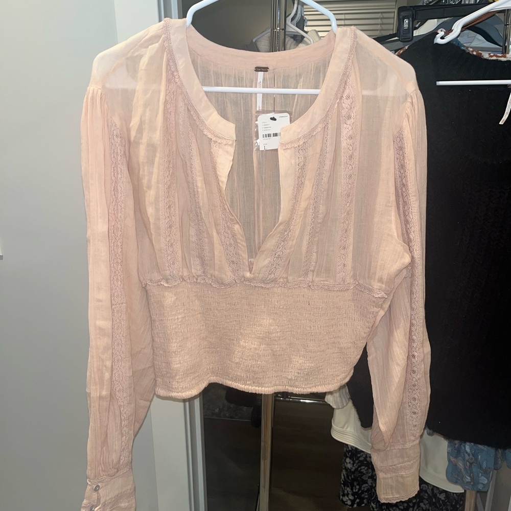 Free People Peach Blouse